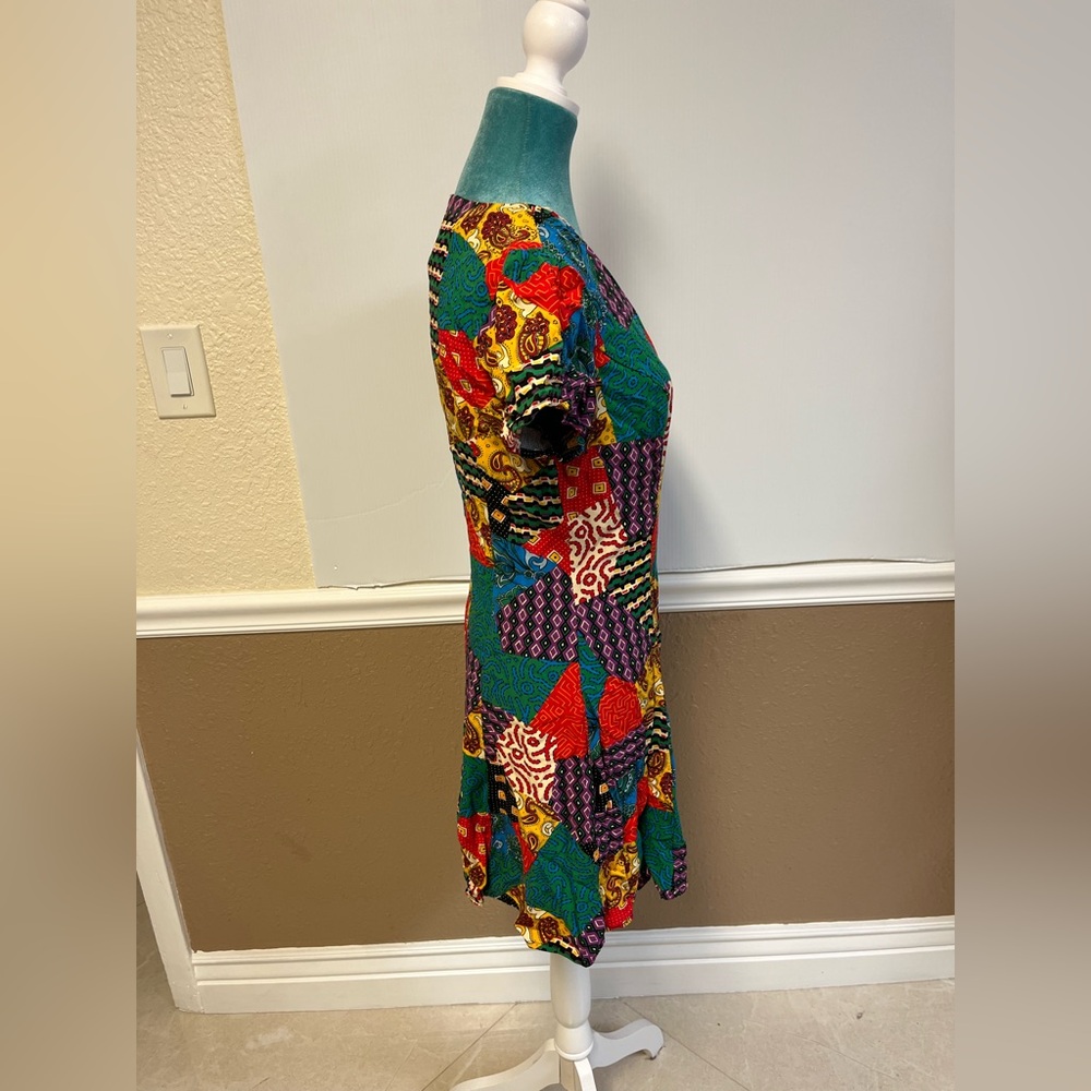 Dangerfield Multicolor Patchwork Mini Dress Size 8 (AU) 4 (US)Vintage-Inspired - Picture 6 of 8